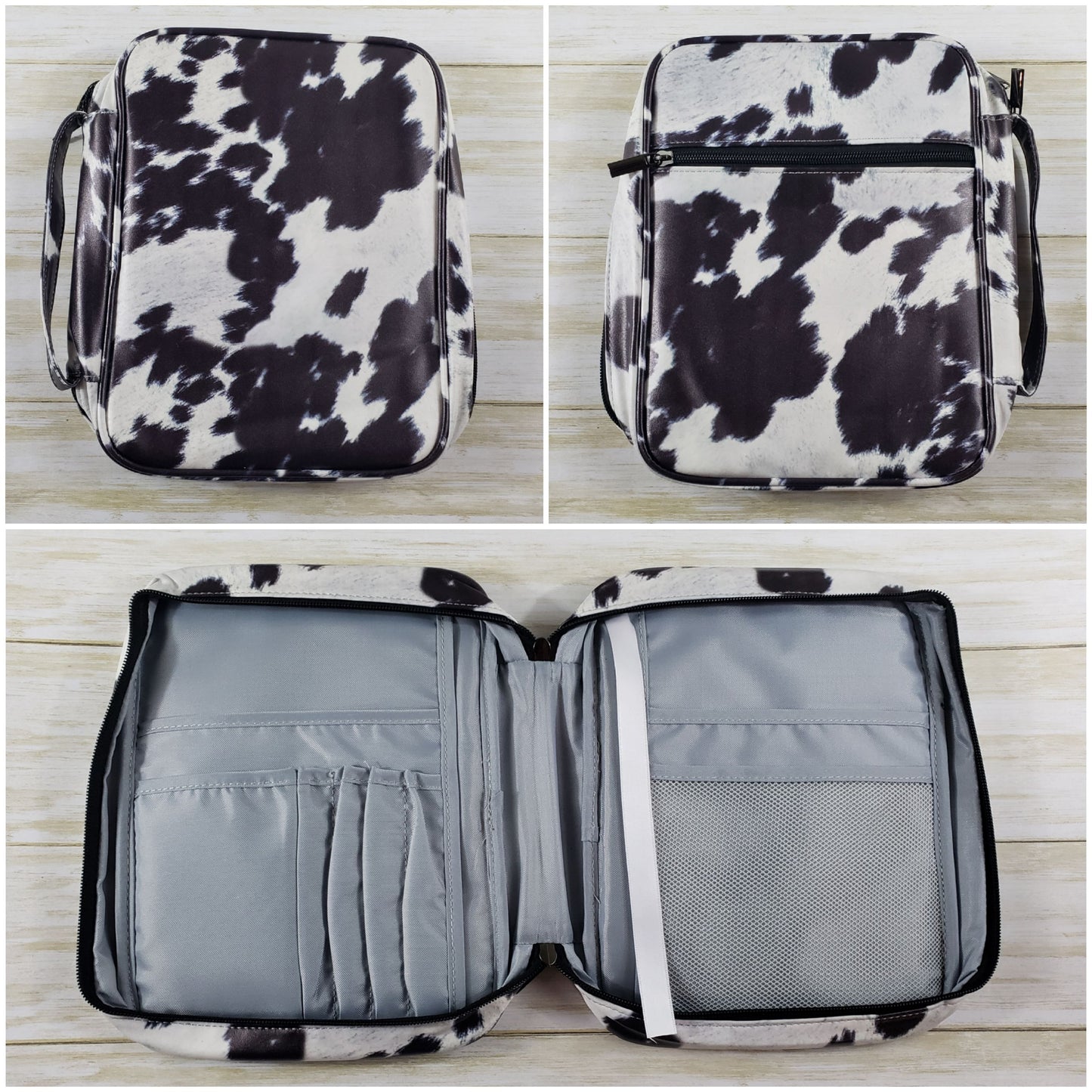 Bible or Book Holder with Zipper Closure, Handle, and Multiple Pockets – Various Prints Available