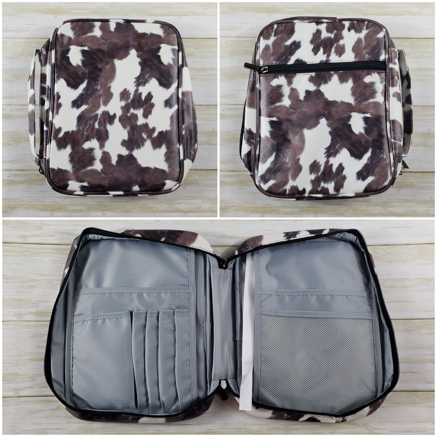 Bible or Book Holder with Zipper Closure, Handle, and Multiple Pockets – Various Prints Available