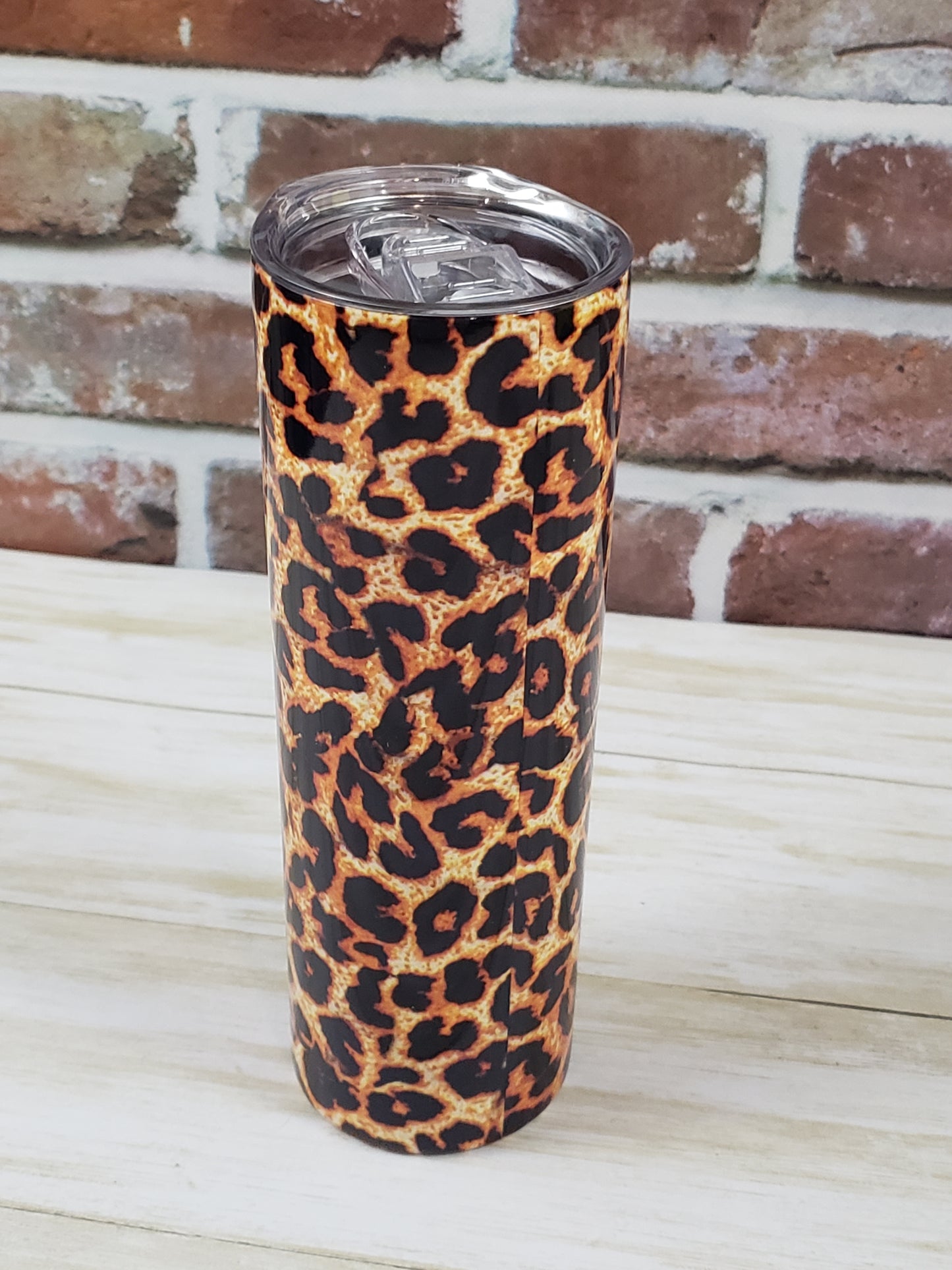 Leopard 20 oz Skinny Tumbler with Lid and Box