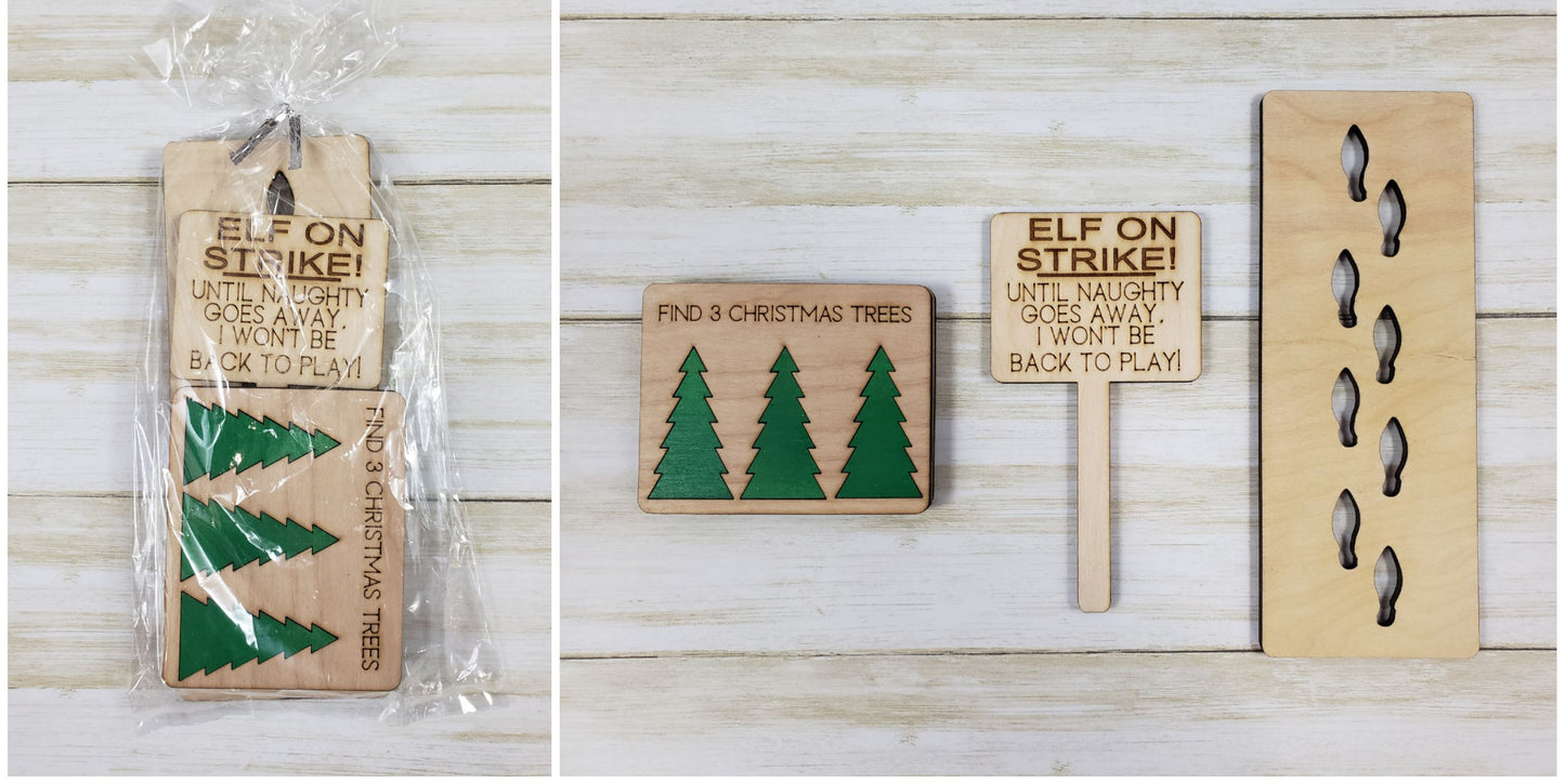 Miniature Prop Set #1 - Tree Puzzle, Strike Sign, Footprints