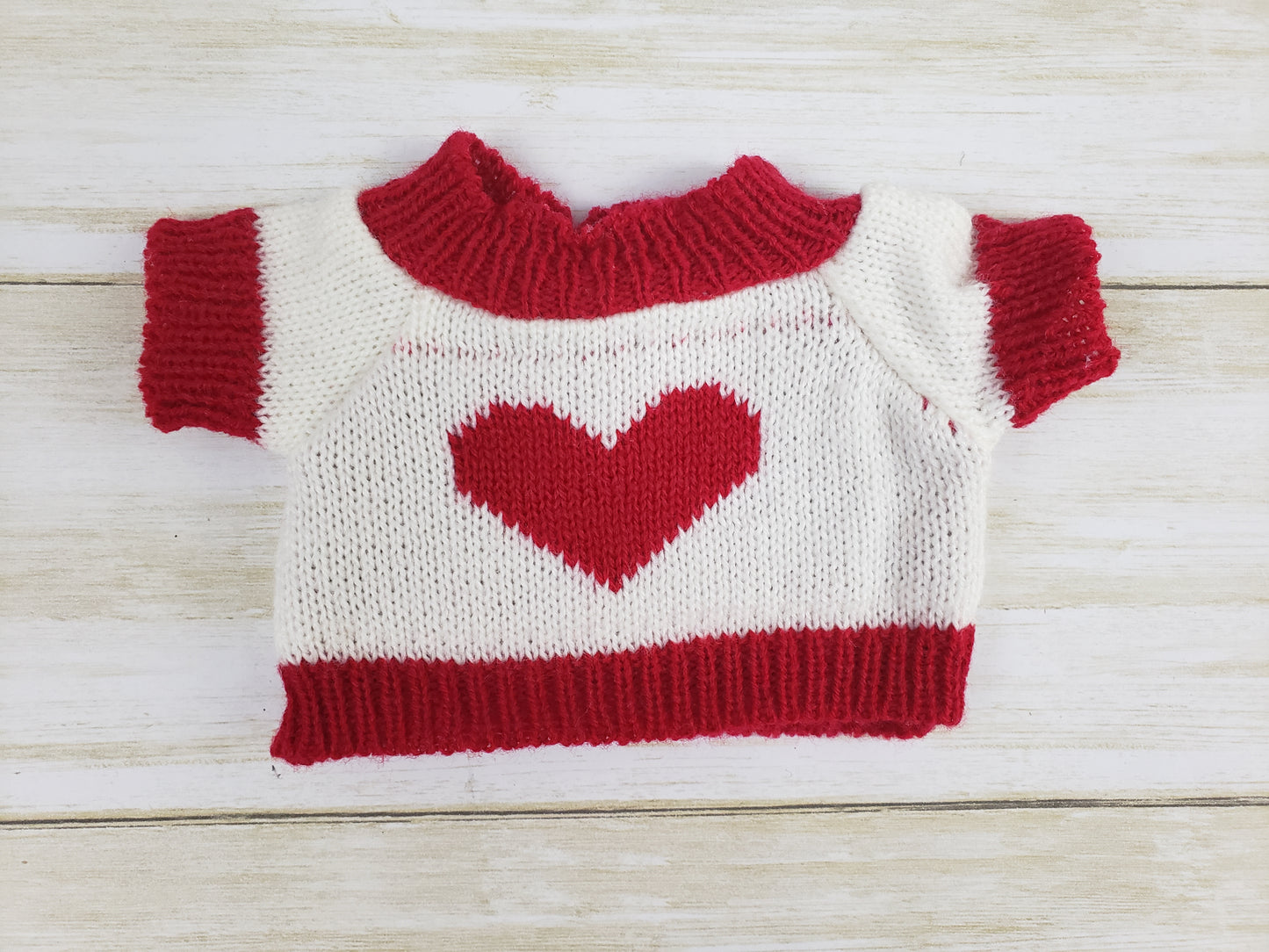 Heart-Themed Knit Doll Sweater