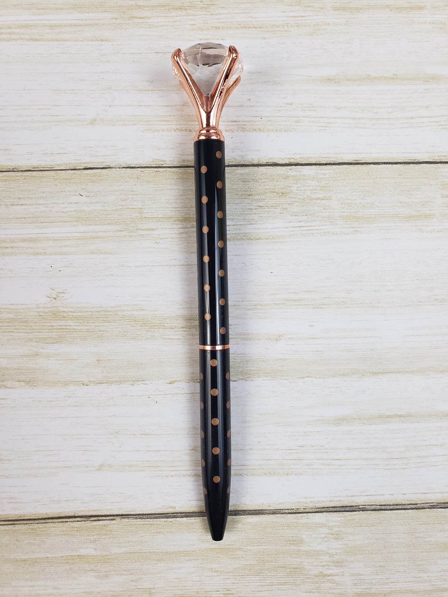 Diamond Top Pen - Elegant Writing Pen with Large Faux Gemstone - Multiple Colors Available