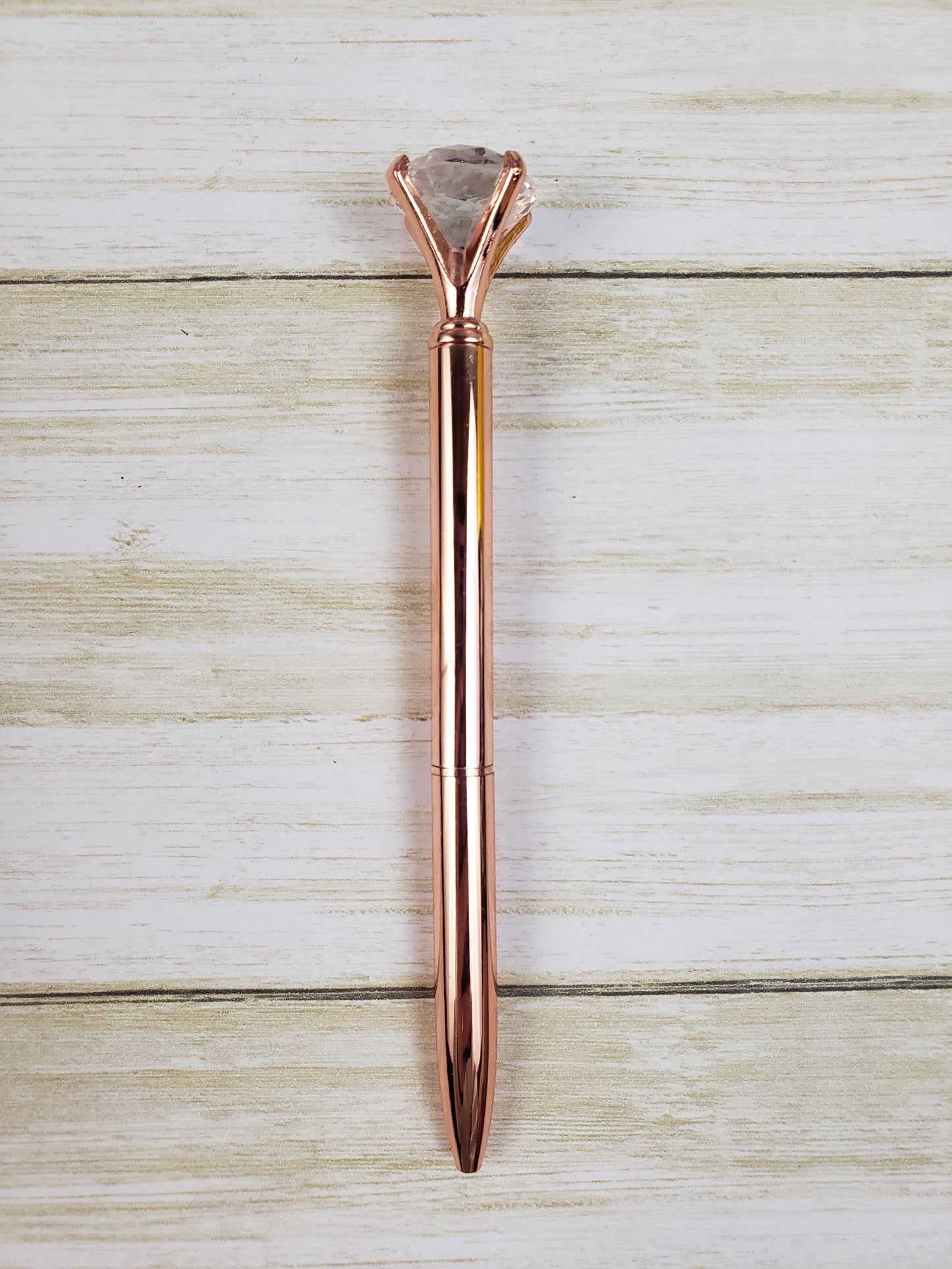 Diamond Top Pen - Elegant Writing Pen with Large Faux Gemstone - Multiple Colors Available