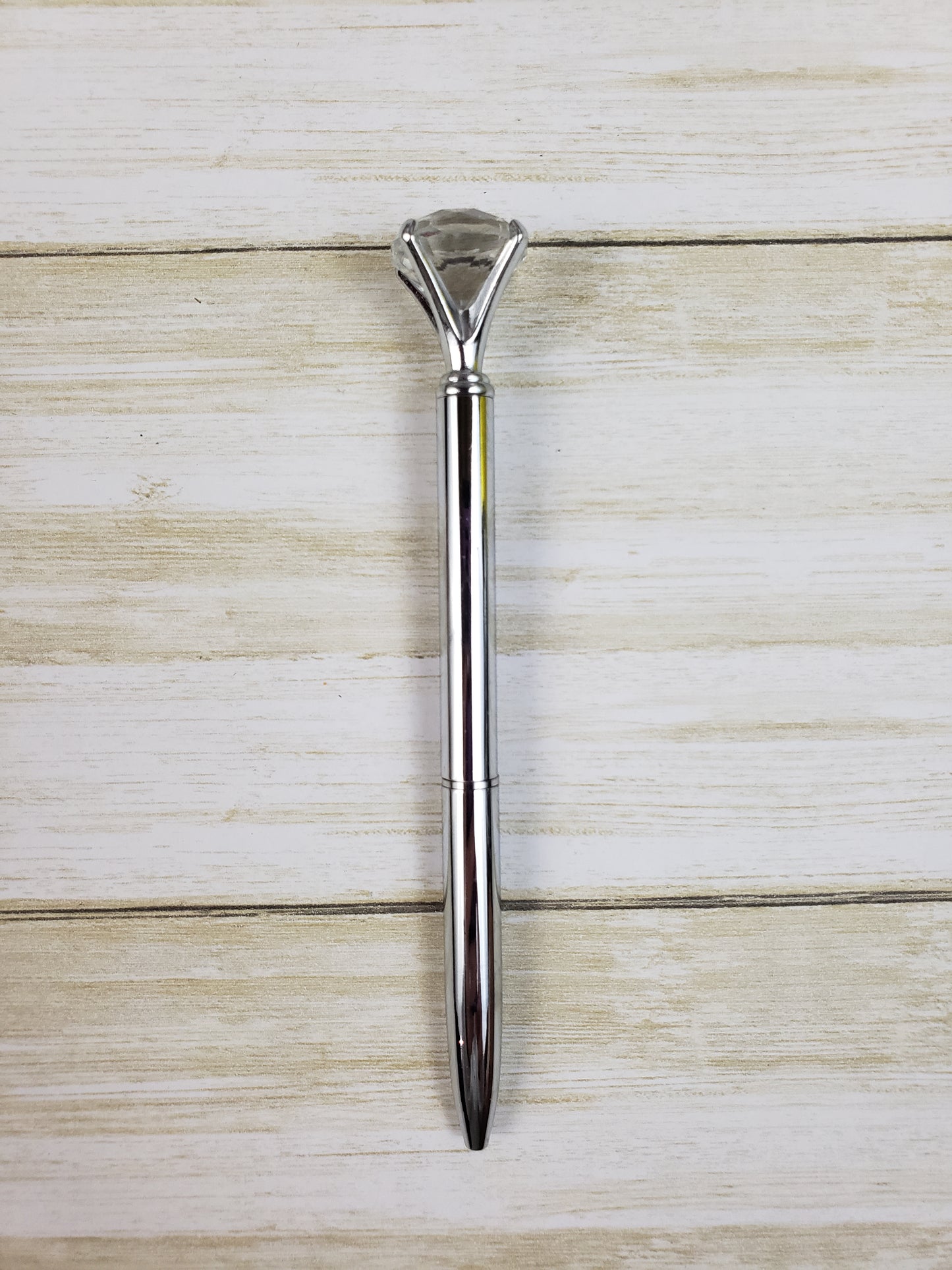 Diamond Top Pen - Elegant Writing Pen with Large Faux Gemstone - Multiple Colors Available