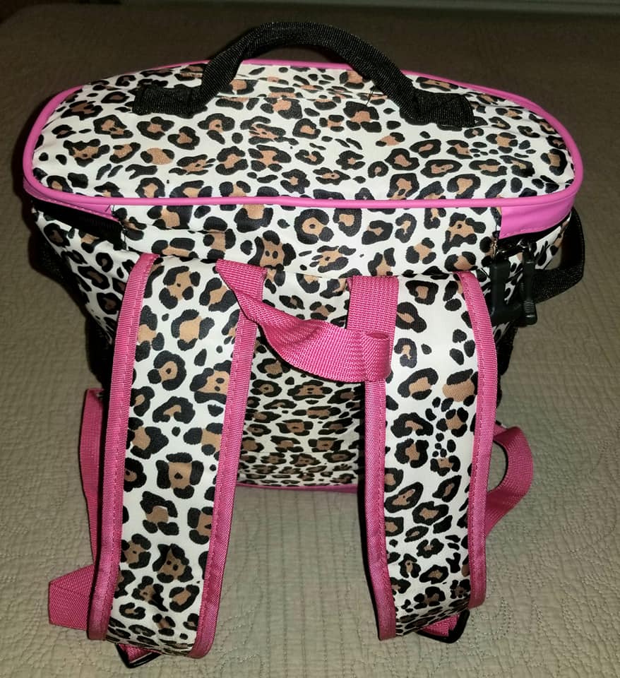Durable Waterproof Canvas Backpack Cooler with Insulated Liner – Black Cow Print – 14" Tall