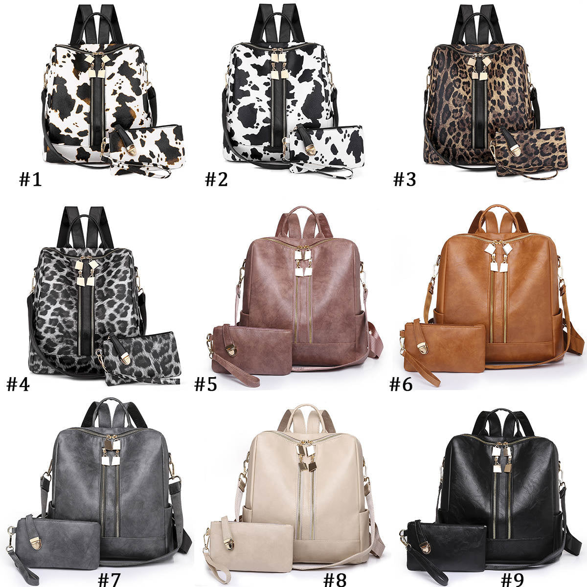 Backpack Purse with Wristlet (0331) - Multiple Prints and Colors Available
