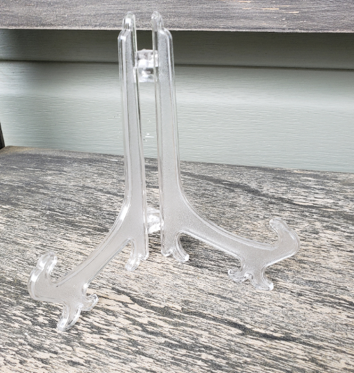 6" Frosted Plastic Plate Display Stand