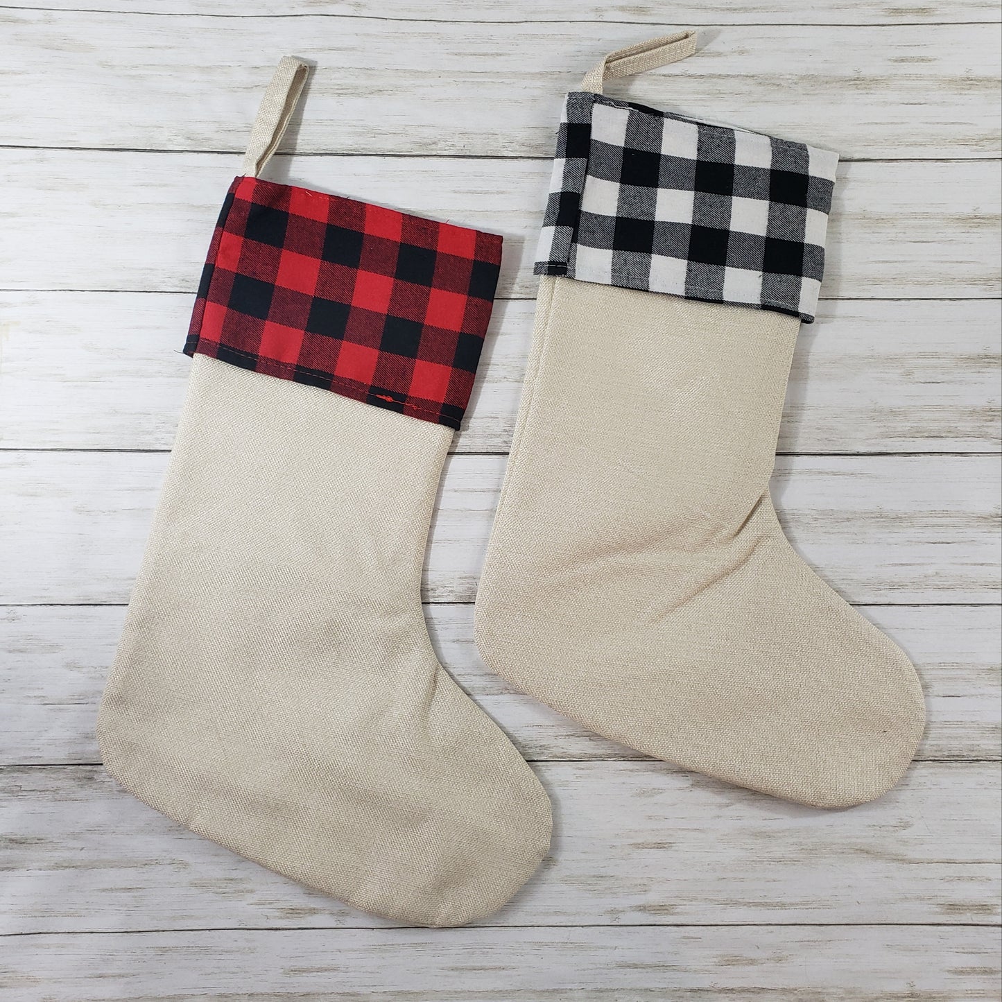 Sublimation Linen Christmas Stocking - Sublimation Ready - Available in 2 Colors