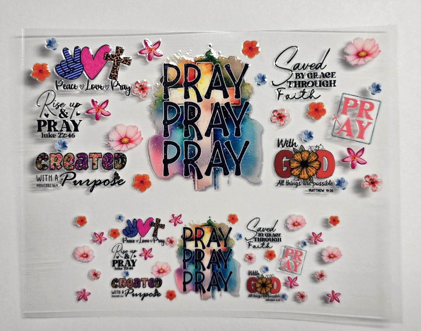 Mini Tumbler Keychain UV/DTF Wraps - Faith 3