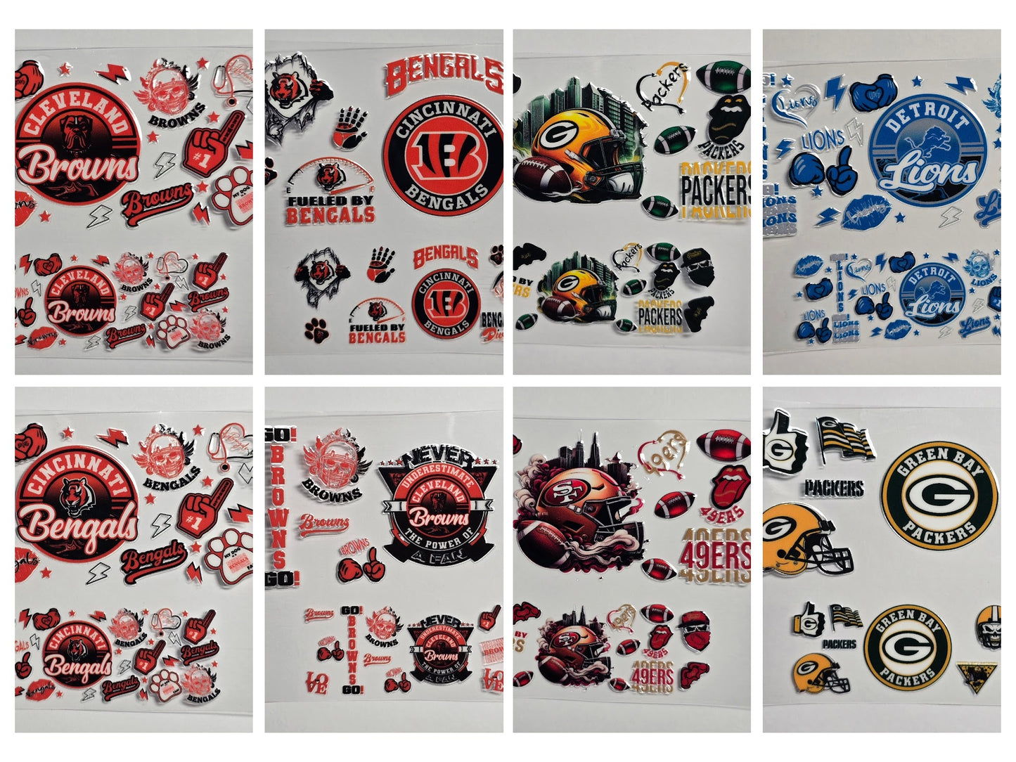 Mini Tumbler Keychain UV/DTF Wraps - Football 5 - Multiple Designs Available