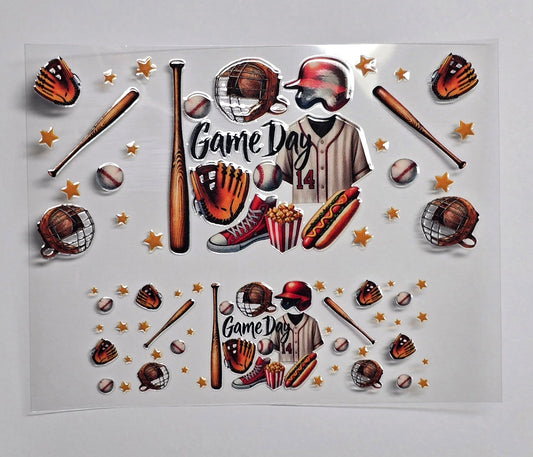 Mini Tumbler Keychain UV/DTF Wraps - Baseball - Game Day