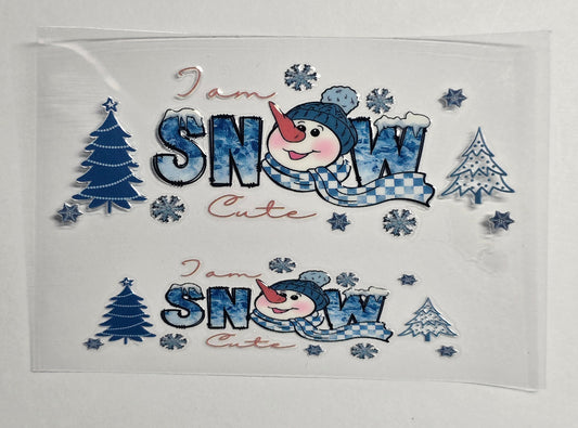 Mini Tumbler Keychain UV/DTF Wraps - Snowman