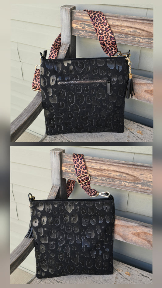 Black Leopard Crossbody Bag