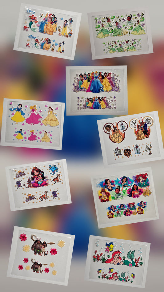 Mini Tumbler Keychain UV/DTF Wraps - Animation Princess - Multiple Designs Available