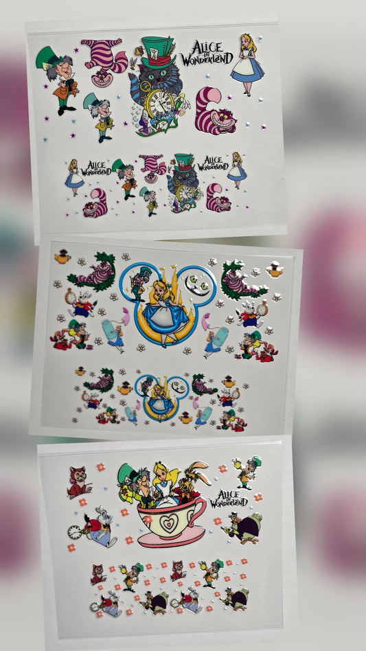 Mini Tumbler Keychain UV/DTF Wraps - Animation Alice - Multiple Designs Available