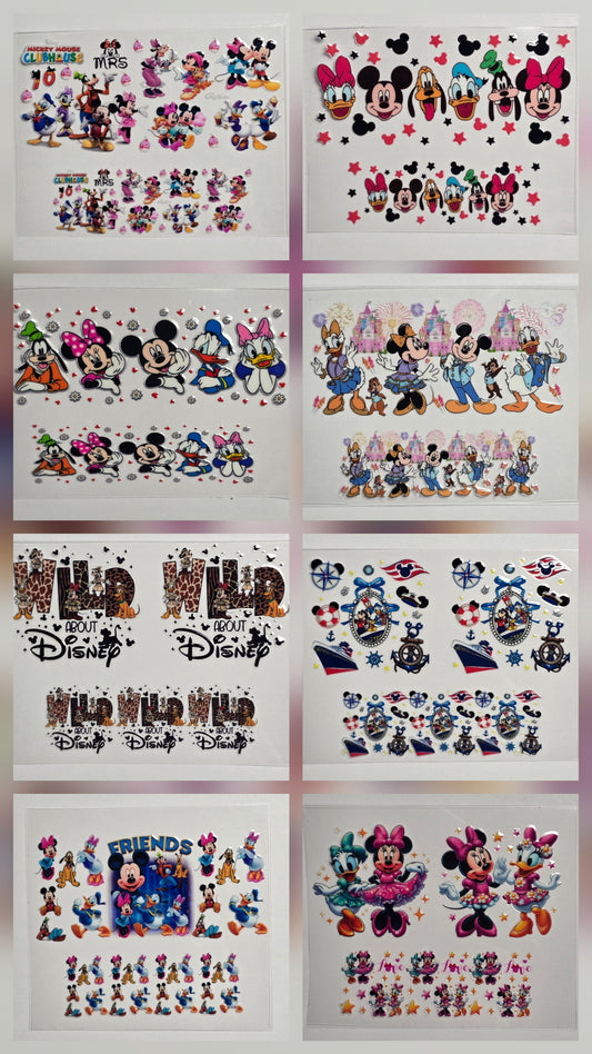 Mini Tumbler Keychain UV/DTF Wraps - Animation Mouse Clubhouse - Multiple Designs Available