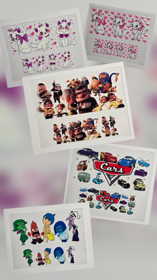 Mini Tumbler Keychain UV/DTF Wraps - Animation - Multiple Designs Available