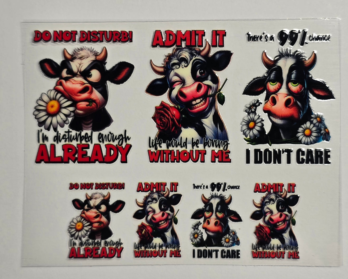 Mini Tumbler Keychain UV/DTF Wraps - Cows - Multiple Designs Available