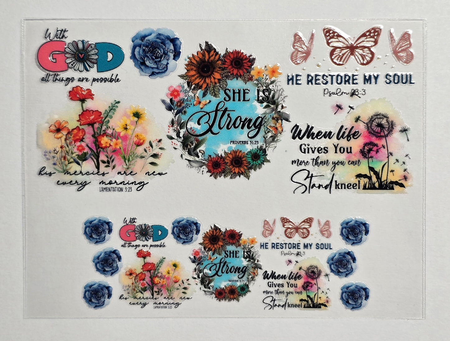 Mini Tumbler Keychain UV/DTF Wraps - Faith 2 - Multiple Designs Available