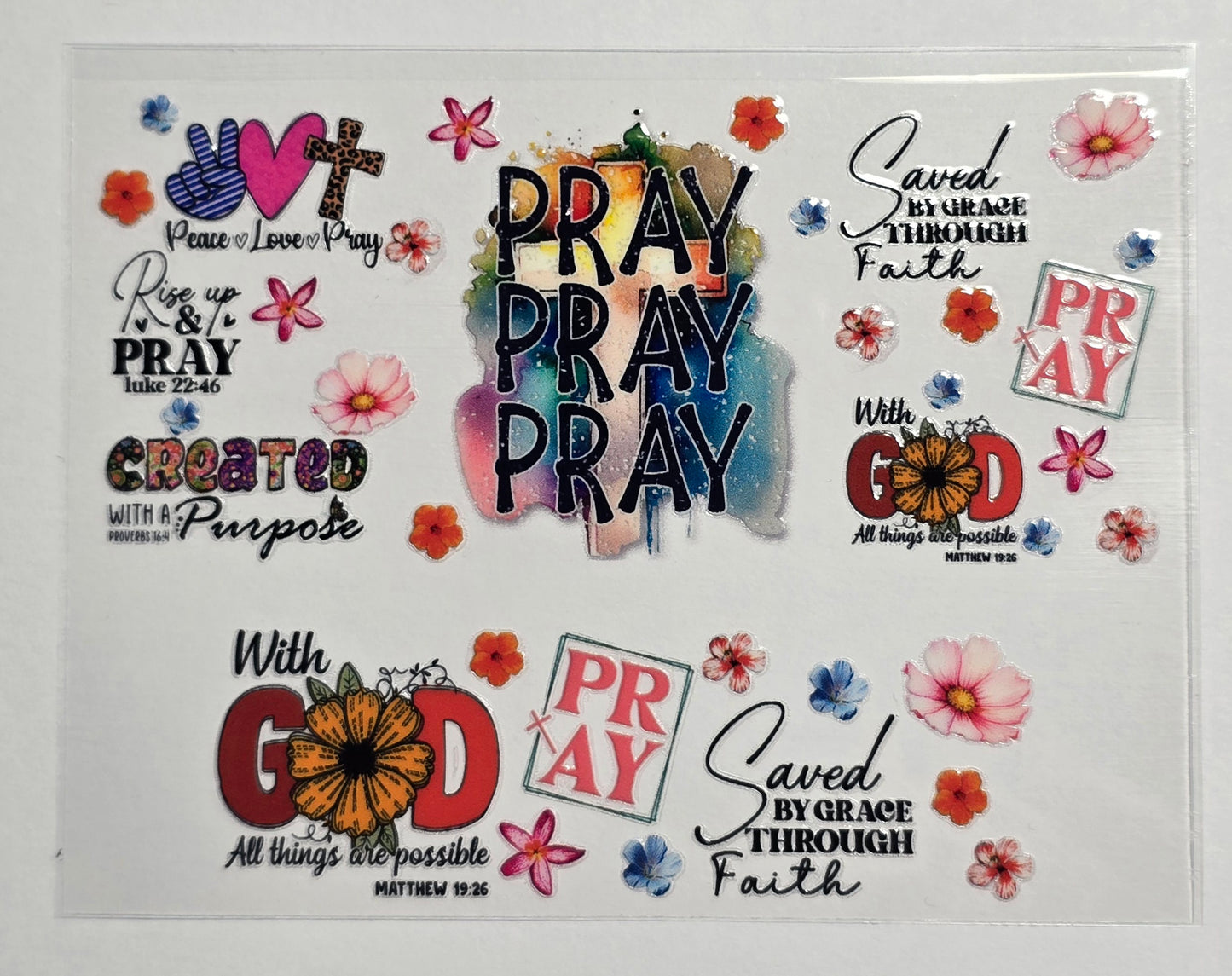 Mini Tumbler Keychain UV/DTF Wraps - Faith 2 - Multiple Designs Available