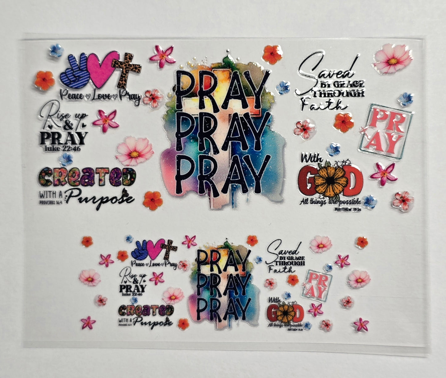 Mini Tumbler Keychain UV/DTF Wraps - Faith 2 - Multiple Designs Available