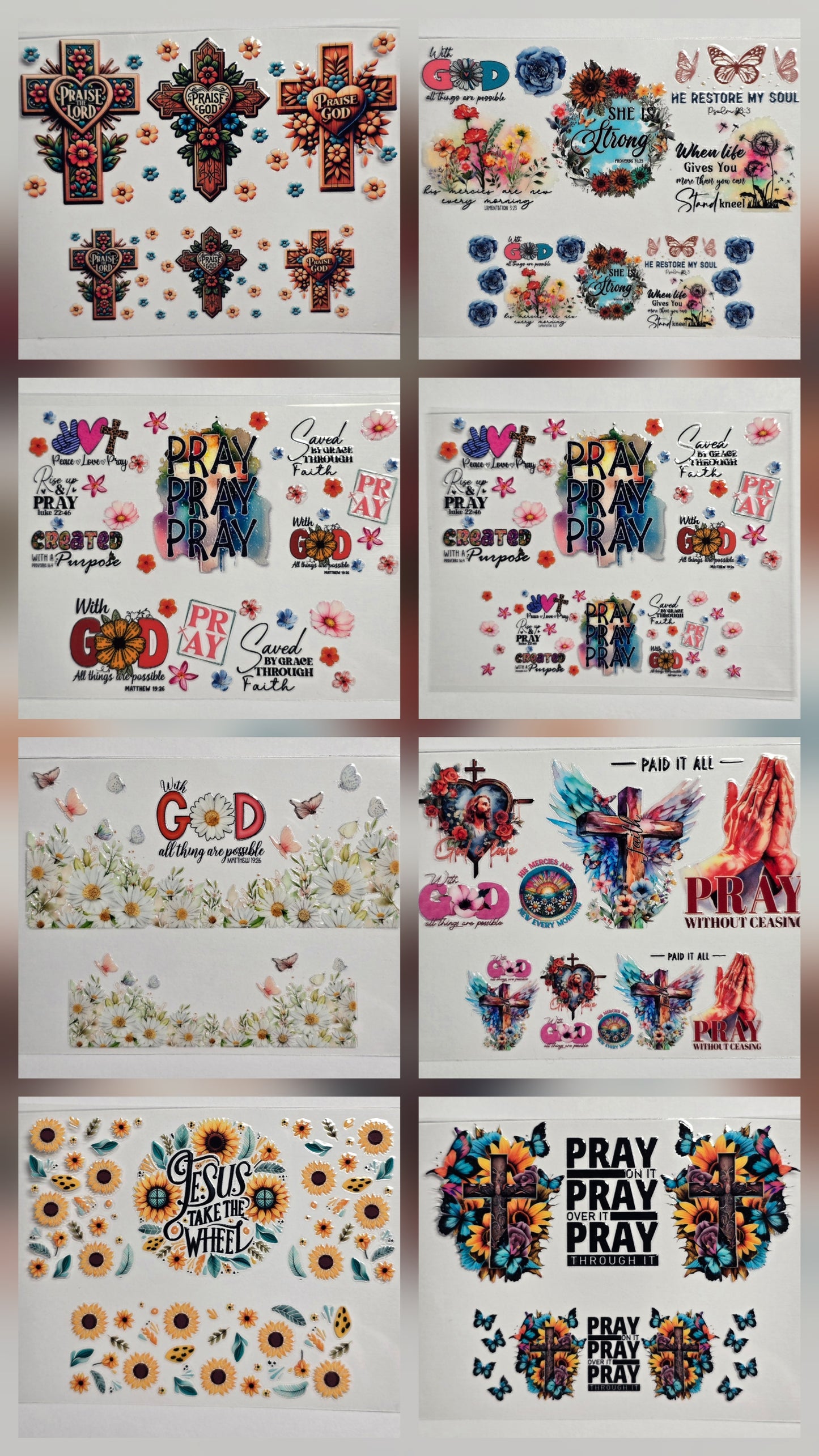 Mini Tumbler Keychain UV/DTF Wraps - Faith 2 - Multiple Designs Available