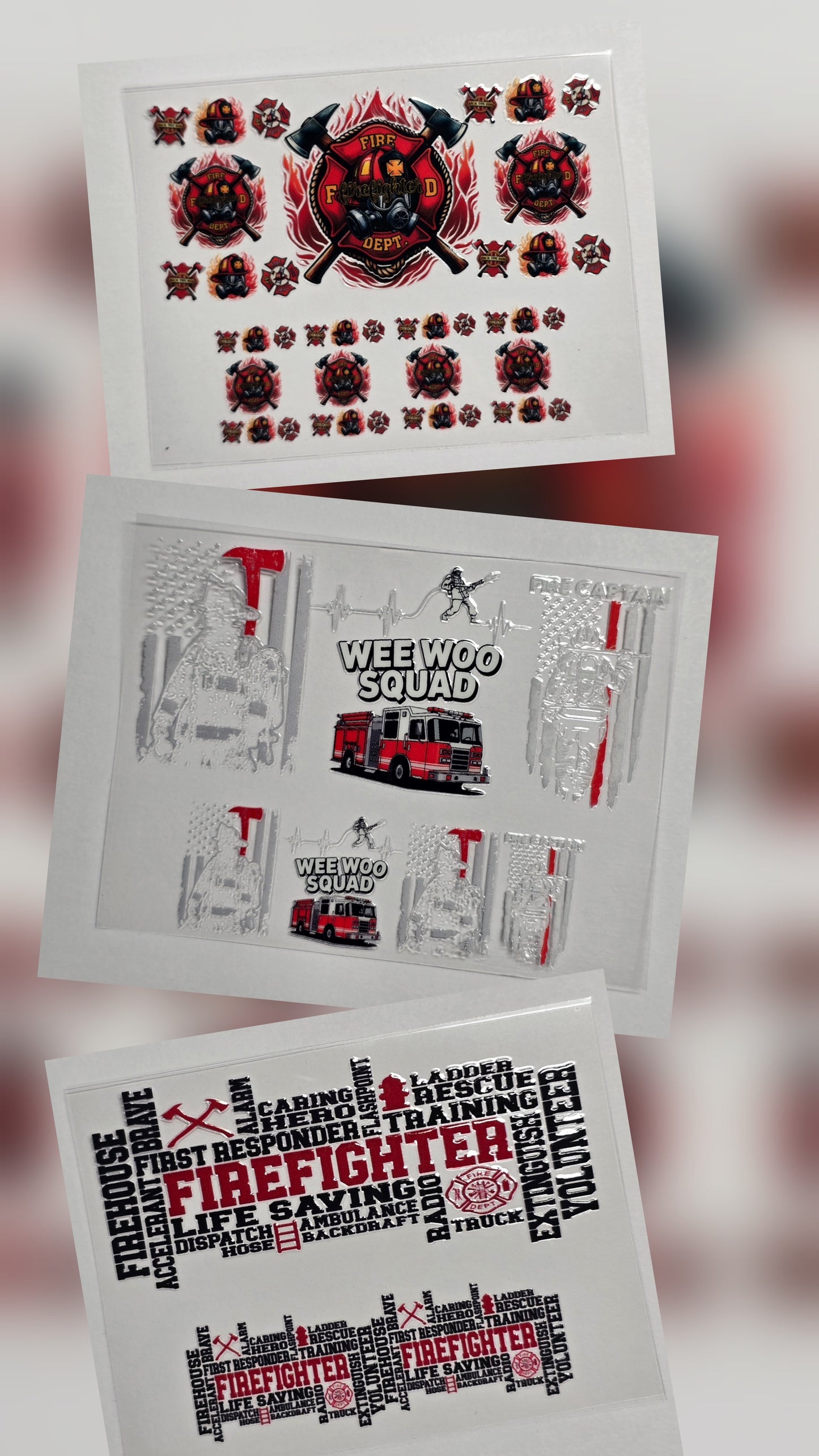 Mini Tumbler Keychain UV/DTF Wraps - Firefighter - Multiple Designs Available