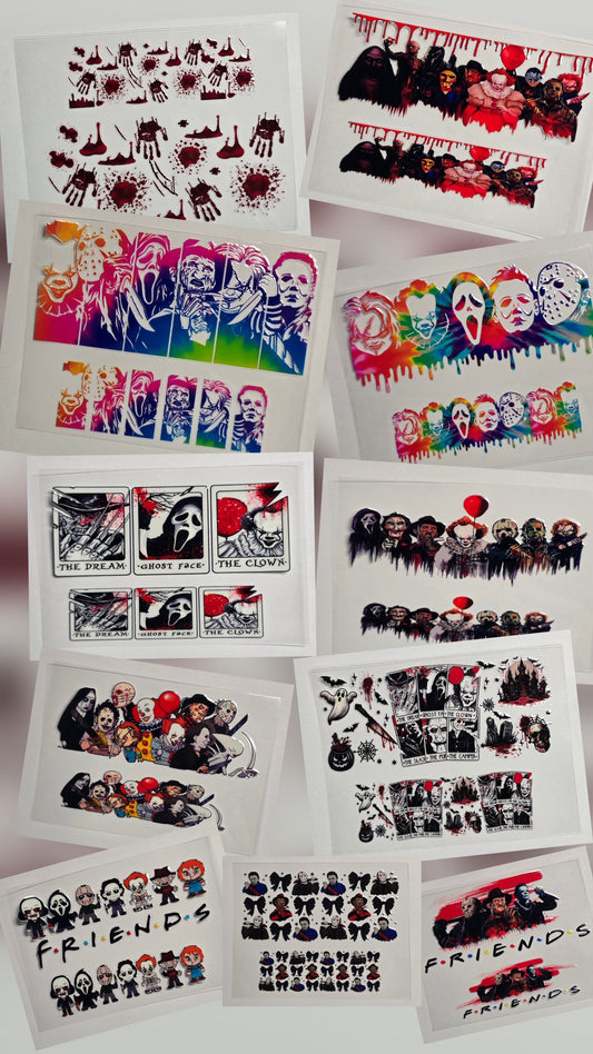 Mini Tumbler Keychain UV/DTF Wraps - Horror - Multiple Designs Available