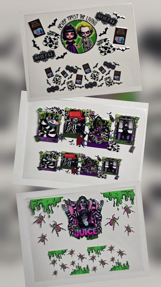 Mini Tumbler Keychain UV/DTF Wraps - Horror - Beetlejuice - Multiple Designs Available