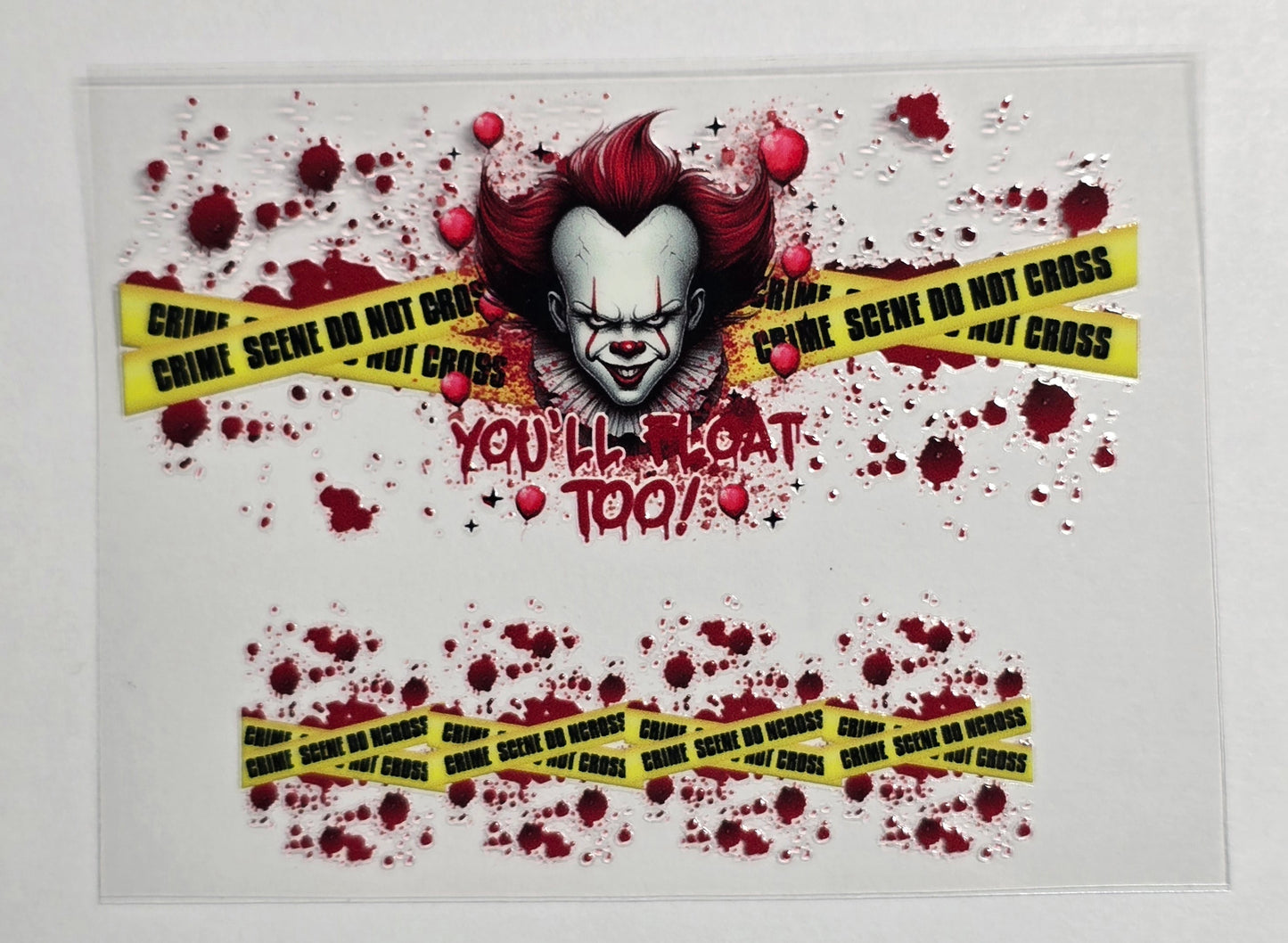 Mini Tumbler Keychain UV/DTF Wraps - Horror - Scary Clown - Multiple Designs Available