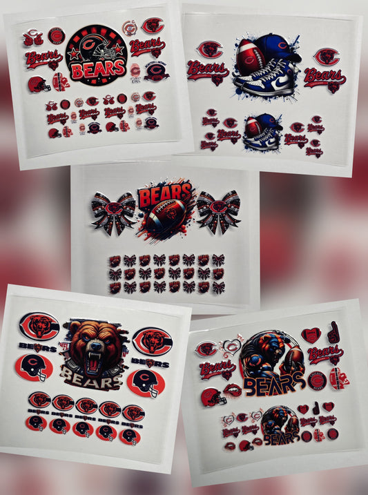 Mini Tumbler Keychain UV/DTF Wraps - Football - Chicago - Multiple Designs Available