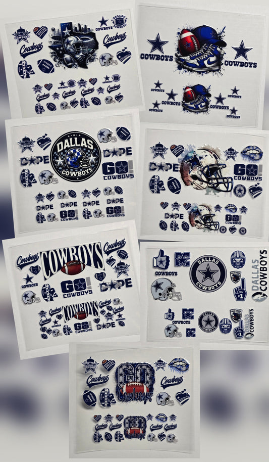 Mini Tumbler Keychain UV/DTF Wraps - Football - Dallas - Multiple Designs Available