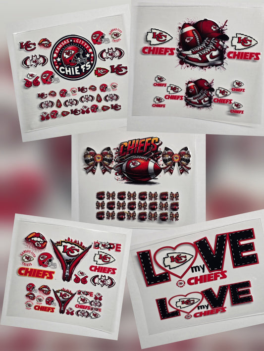 Mini Tumbler Keychain UV/DTF Wraps - Football - Kansas City - Multiple Designs Available