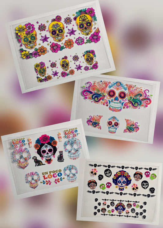 Mini Tumbler Keychain UV/DTF Wraps - Skulls - Multiple Designs Available