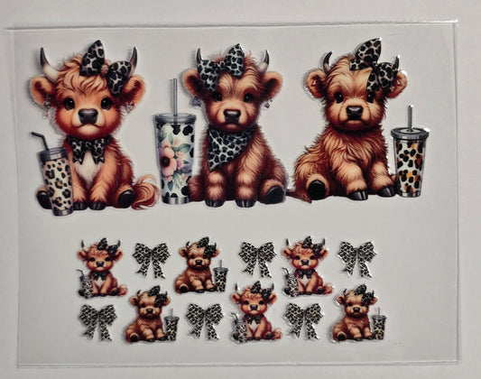 Mini Tumbler Keychain UV/DTF Wraps - Cows - Calves 2