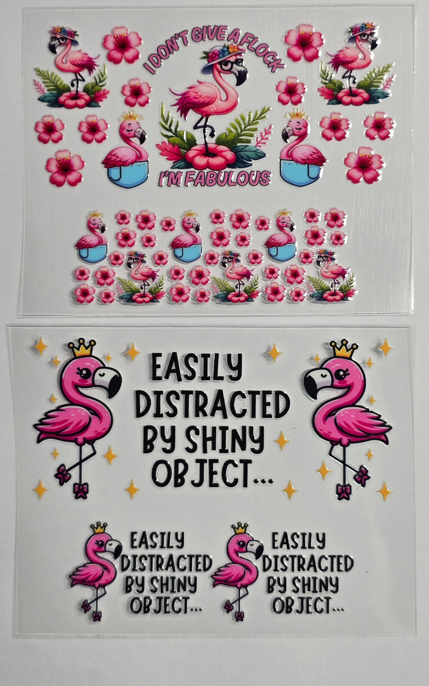 Mini Tumbler Keychain UV/DTF Wraps - Flamingo 2 - Multiple Designs Available