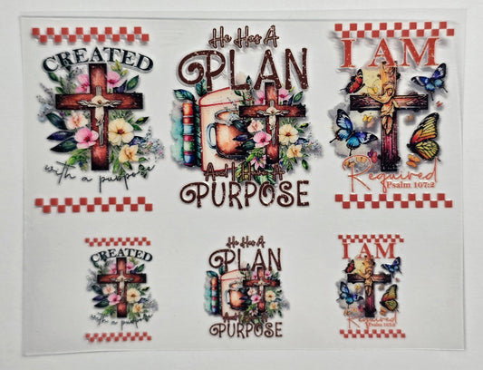 Mini Tumbler Keychain UV/DTF Wraps - Faith 3