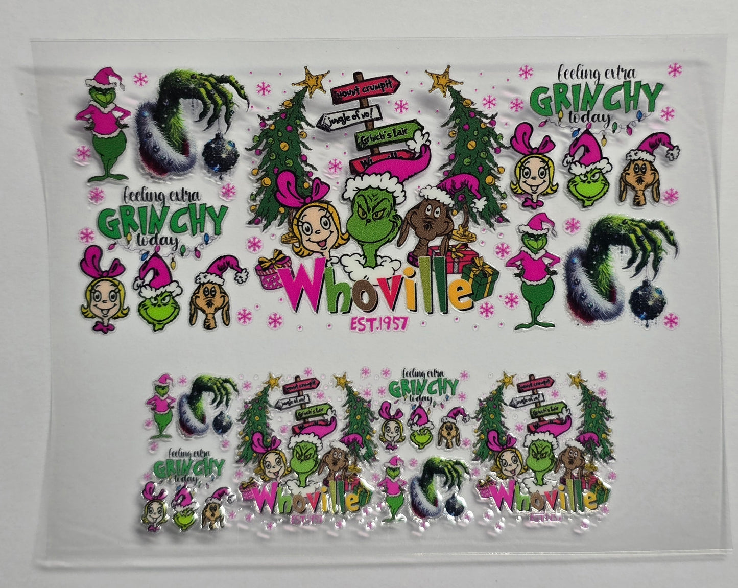 Mini Tumbler Keychain UV/DTF Wraps - Green Guy / Mean One 3 - Multiple Designs Available