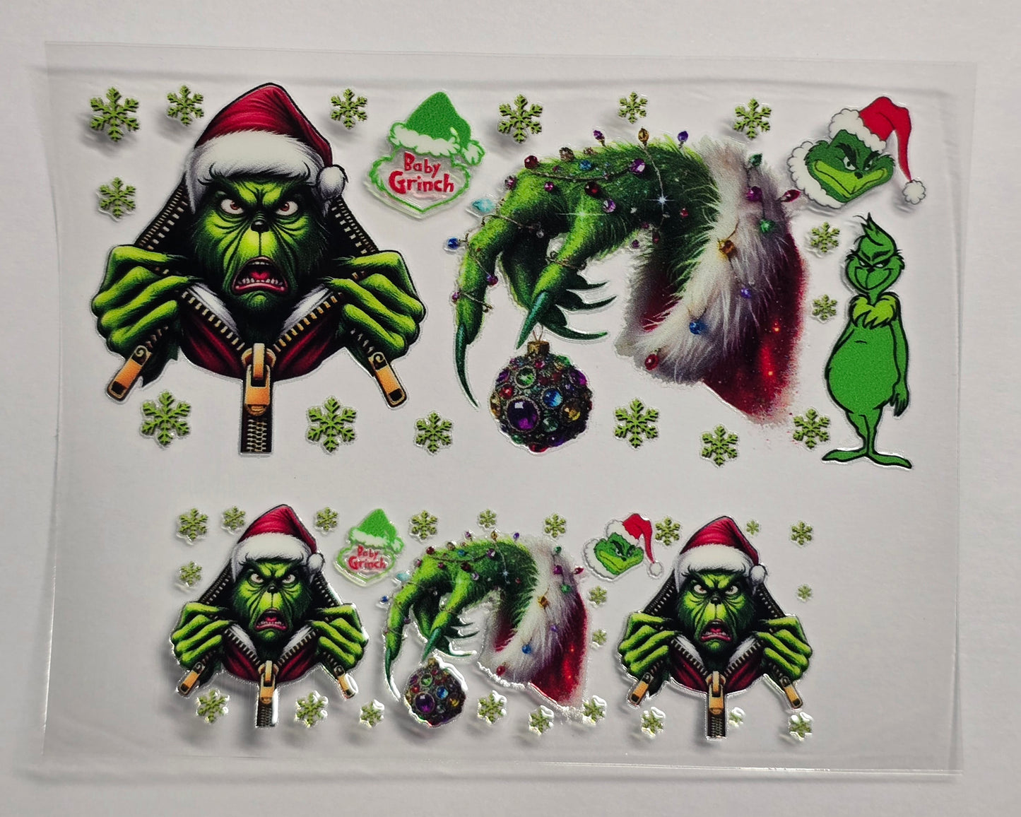 Mini Tumbler Keychain UV/DTF Wraps - Green Guy / Mean One 3 - Multiple Designs Available