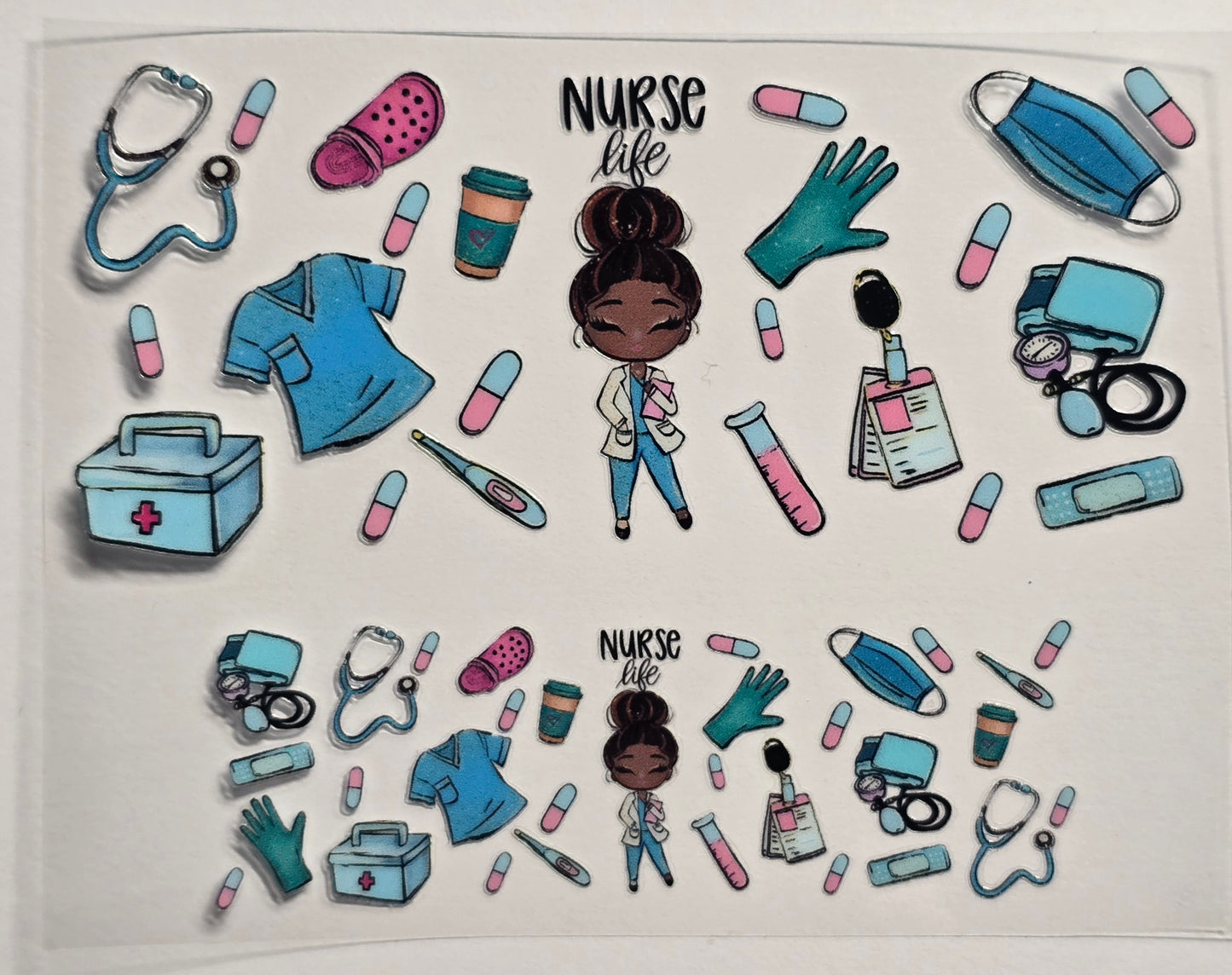 Mini Tumbler Keychain UV/DTF Wraps - Nurse 2 - Multiple Designs Available
