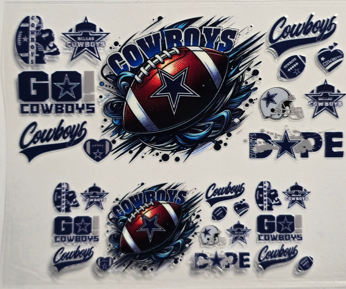 Mini Tumbler Keychain UV/DTF Wraps - Football - Dallas - Multiple Designs Available