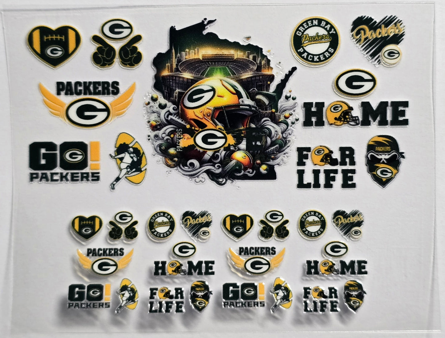 Mini Tumbler Keychain UV/DTF Wraps - Football - Green Bay - Multiple Designs Available