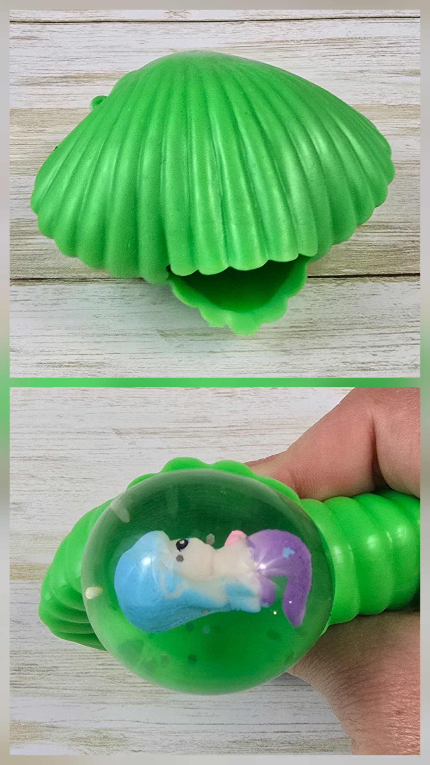 Mermaid Clamshell Squeeze Toy – Glitter Pop Bubble Fidget - Multiple Colors Available