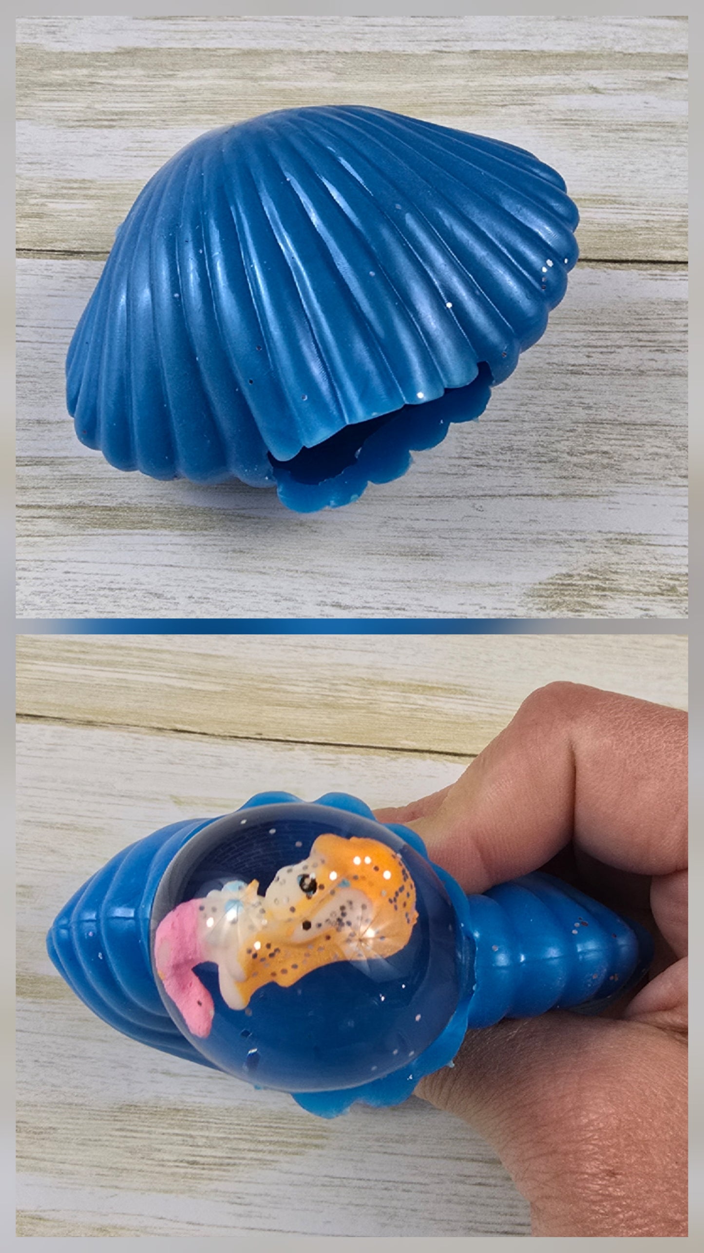 Mermaid Clamshell Squeeze Toy – Glitter Pop Bubble Fidget - Multiple Colors Available