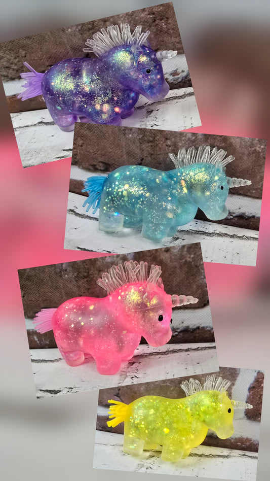 Glitter Galaxy Unicorn Squishy - Slow Release - Multiple Colors Available
