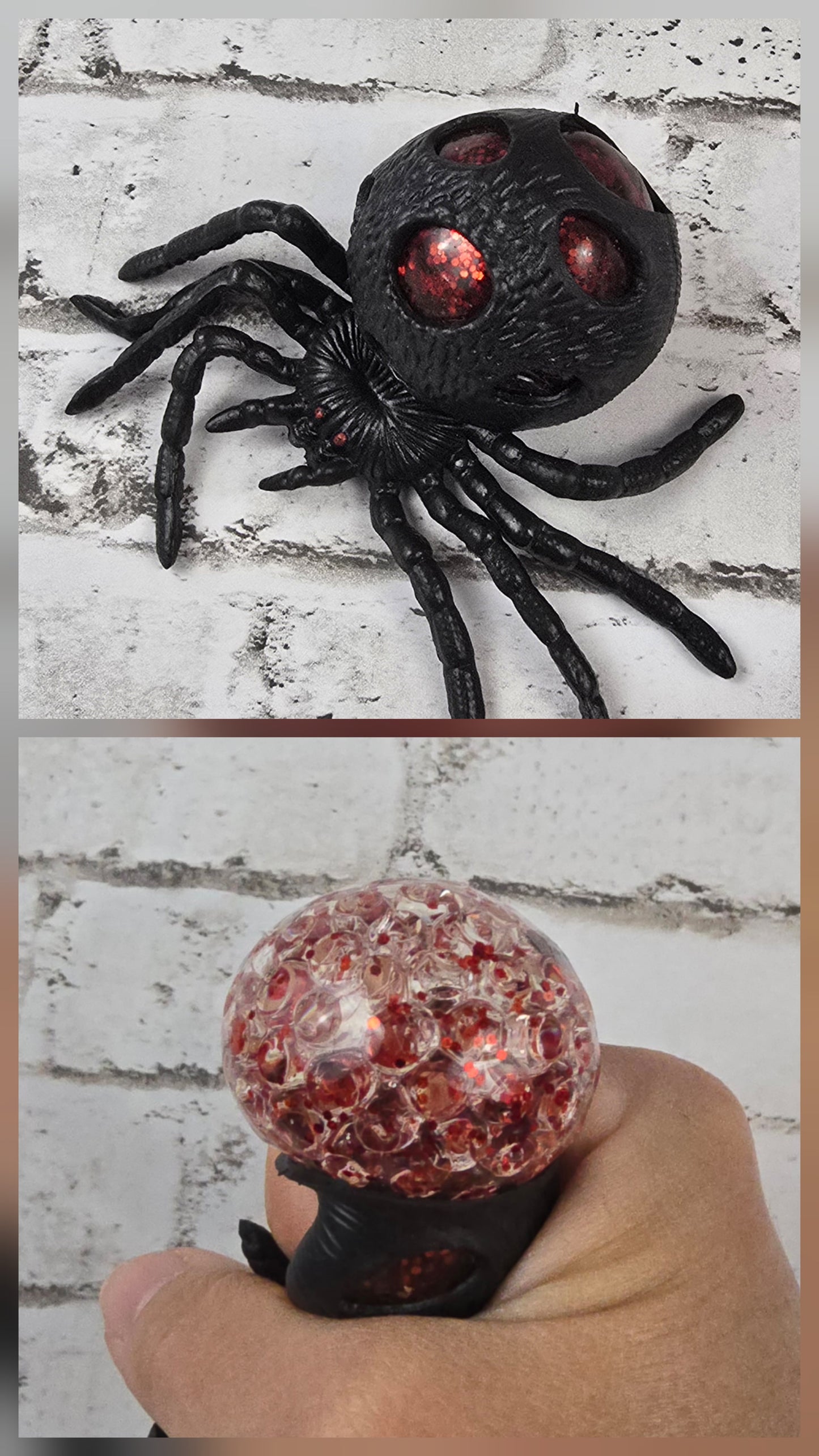 Black Spider Squeeze Ball – Bead‑Filled Stress Reliever - Multiple Colors Available