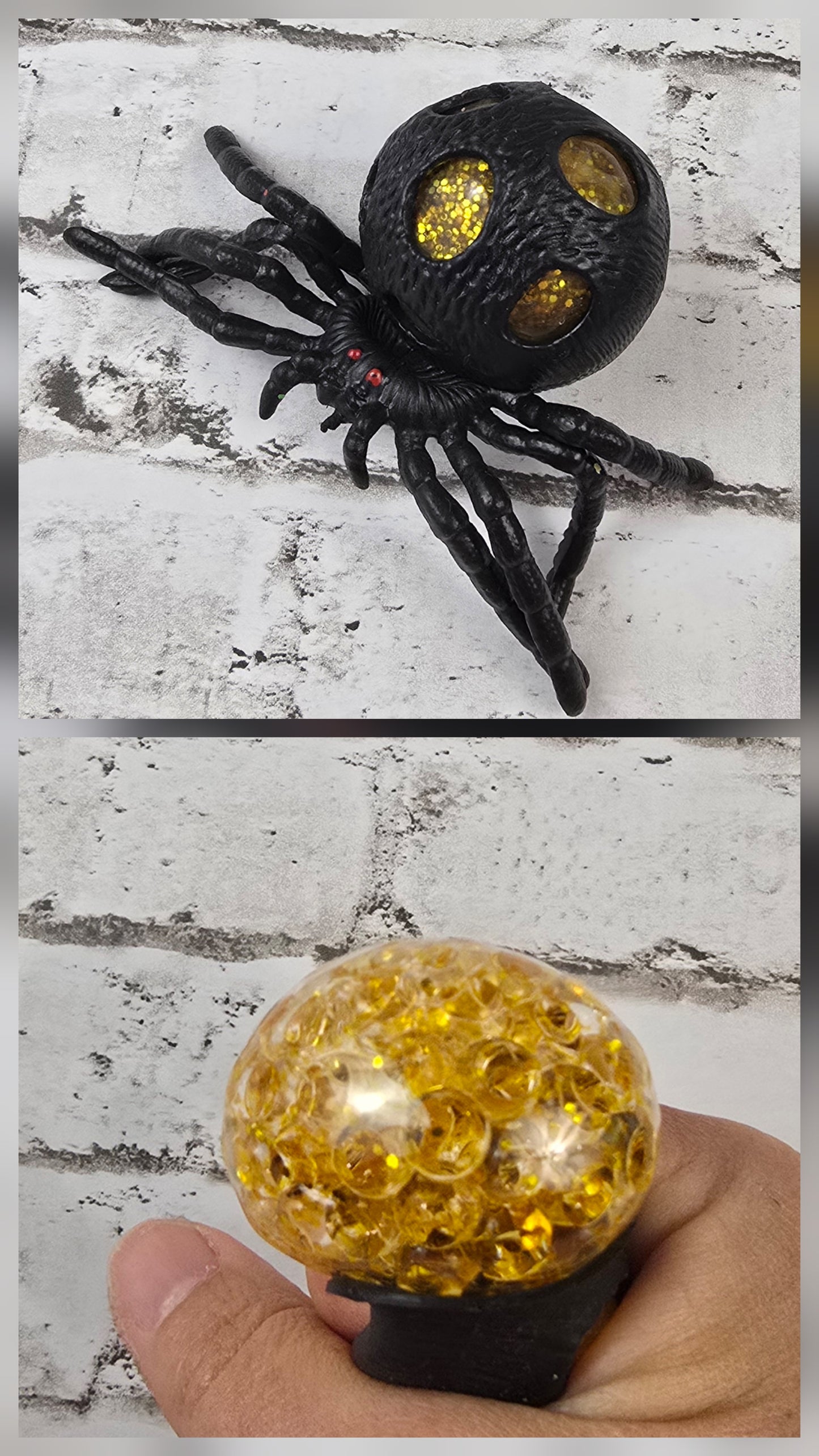 Black Spider Squeeze Ball – Bead‑Filled Stress Reliever - Multiple Colors Available