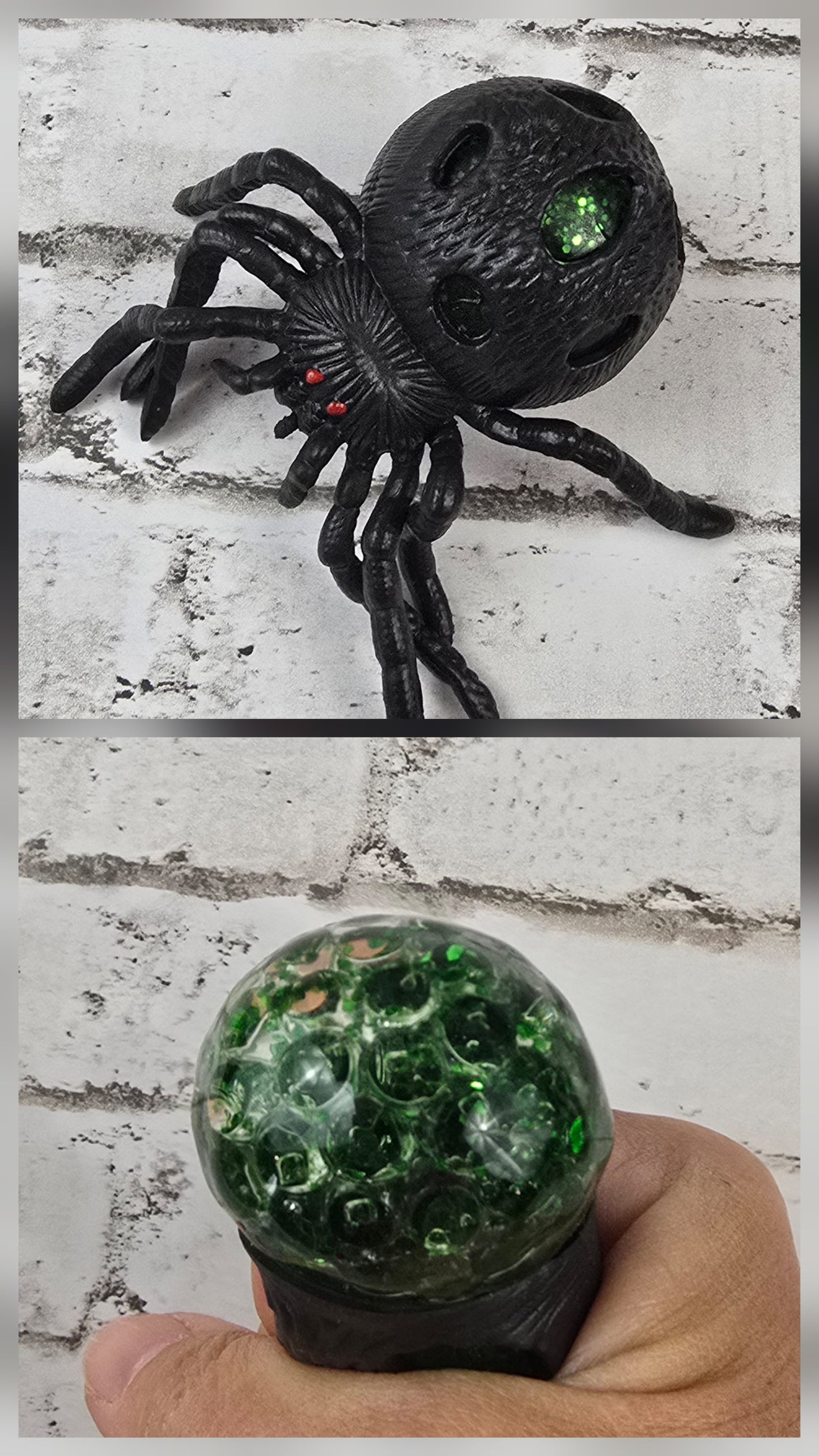 Black Spider Squeeze Ball – Bead‑Filled Stress Reliever - Multiple Colors Available