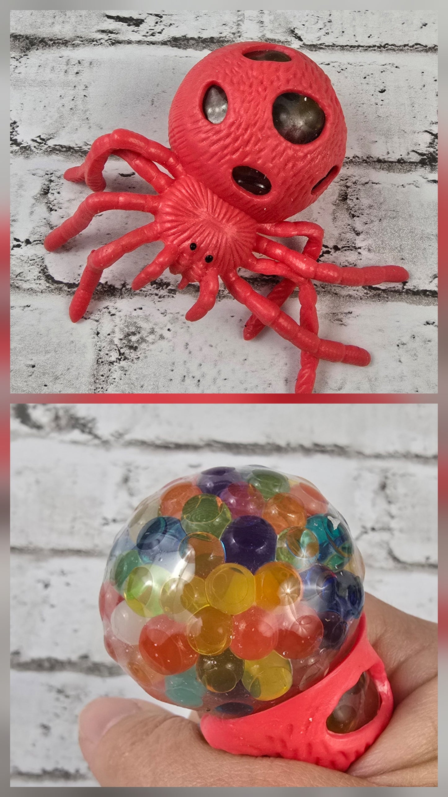 Spider Squeeze Ball – Colorful Bead‑Filled Stress Reliever - Multiple Colors Available