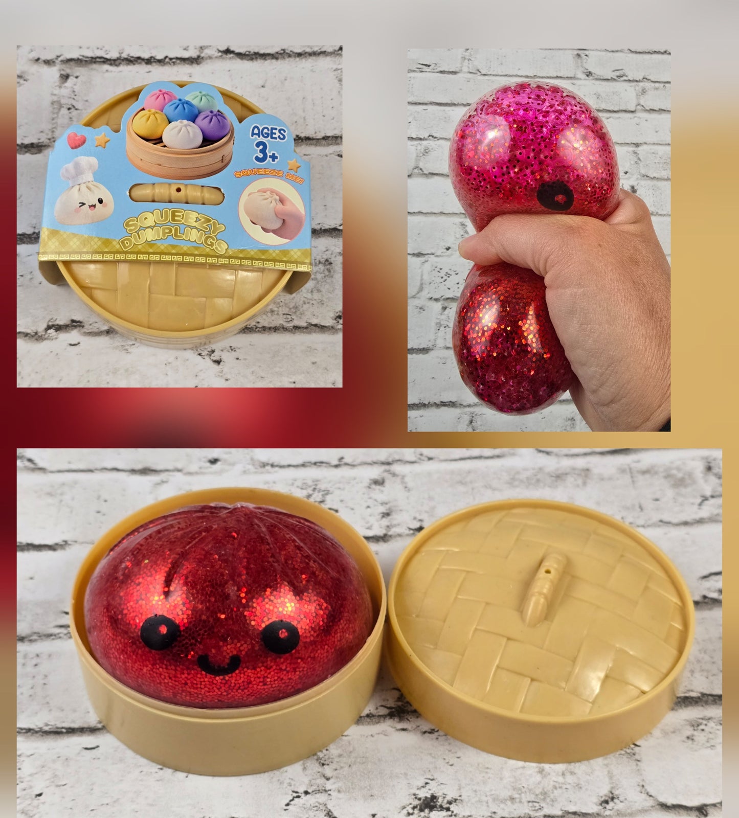 Glitter Bead Dumpling with Mini Steamer Case (G1) - Multiple Colors Available